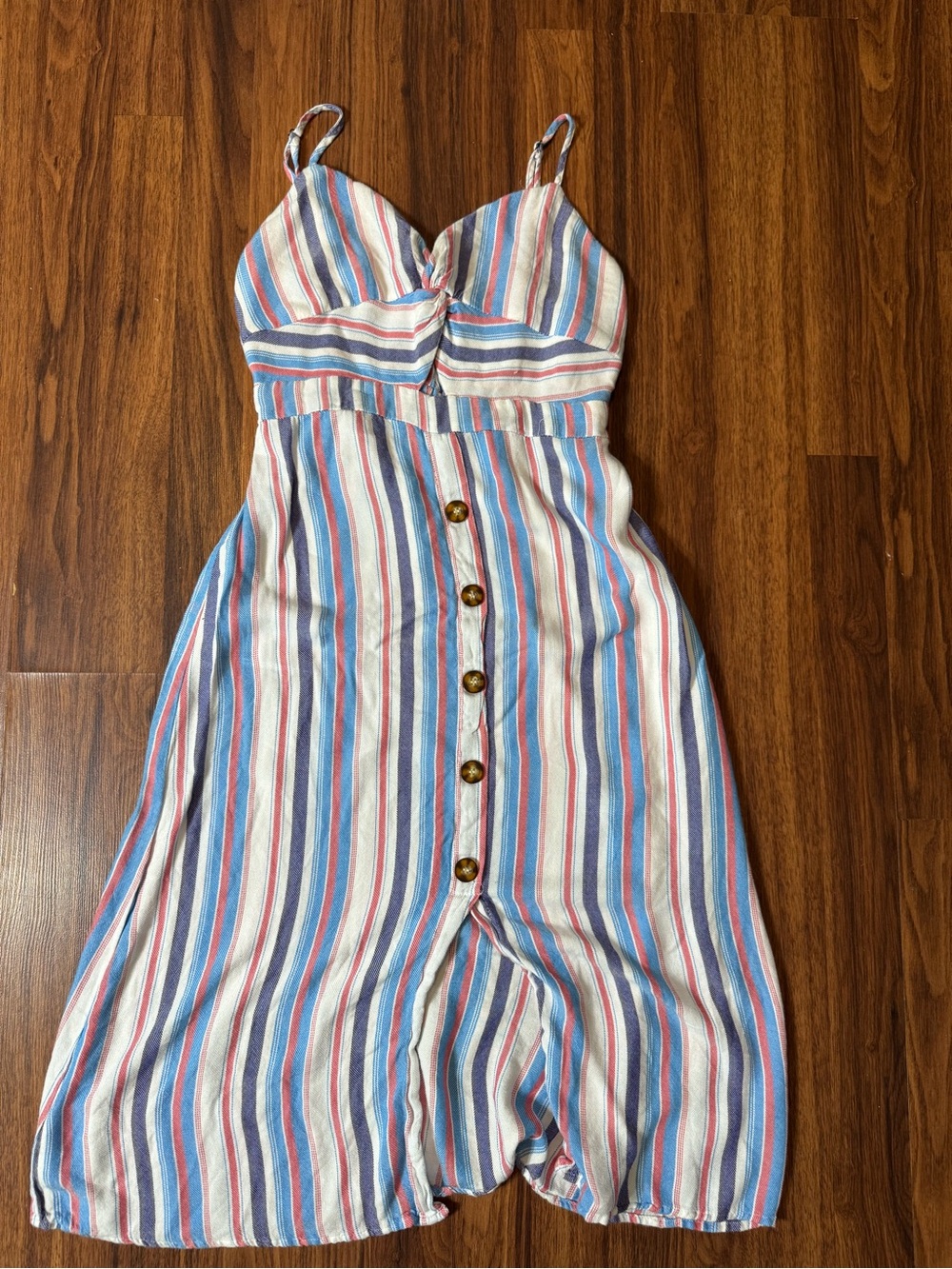 Large Mimi Chica Spagetti Strap Midi Stripes Dress